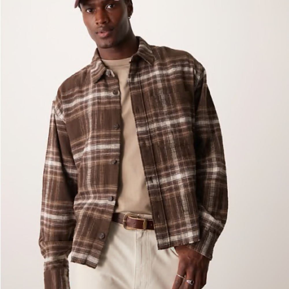 Abercrombie Men's Brown soft flannel shirt